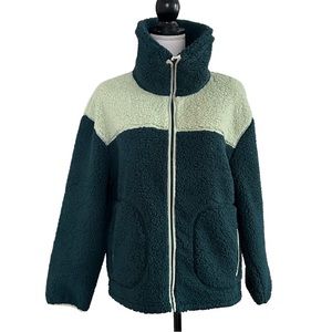 Universal Thread Women's Sherpa Anorak Jacket SZ Small Blue Green Fall Cozy NEW